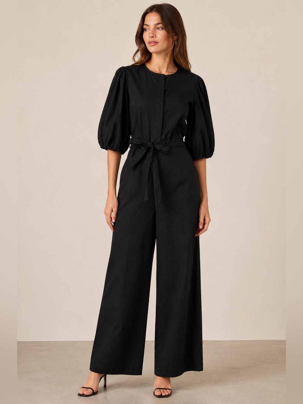 Rebecca Taylor Women's Black Lightweight Trench Jumpsuit size 2